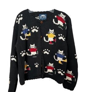 Vintage kitty handmade in Bolivia sweater